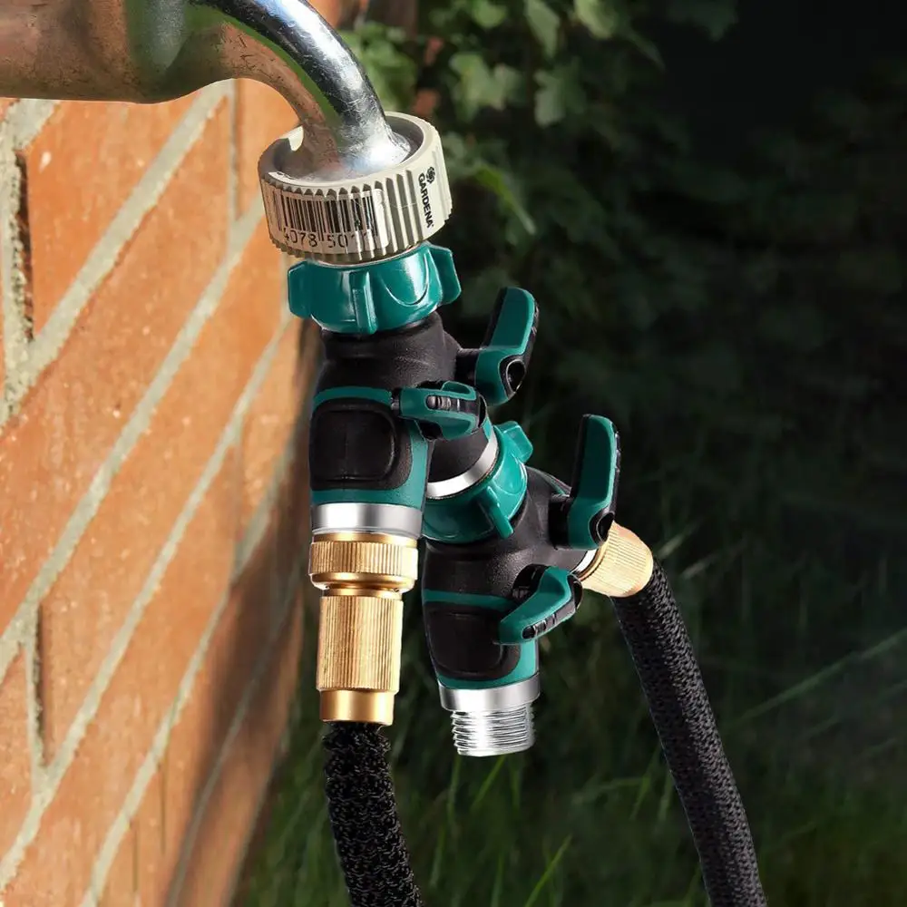 

Garden Practical Faucet 2-Way Distributor Water Flow Regulable Y Hose Connector Double water valve Y-type shunt Garden