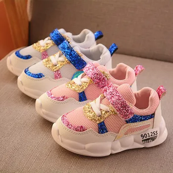 

Toddler Kids Baby Girls Boys Patchwork Mesh Sequins Bling Sport Sneakers Shoes Children Casual Shoes Children's shoes New Brand