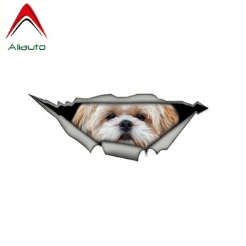 

Aliauto Lovely Pet Dog Car Sticker Shih Tzu 3D PVC Decal Creative Modified Waterproof Automobiles Decoration,15cm*6cm