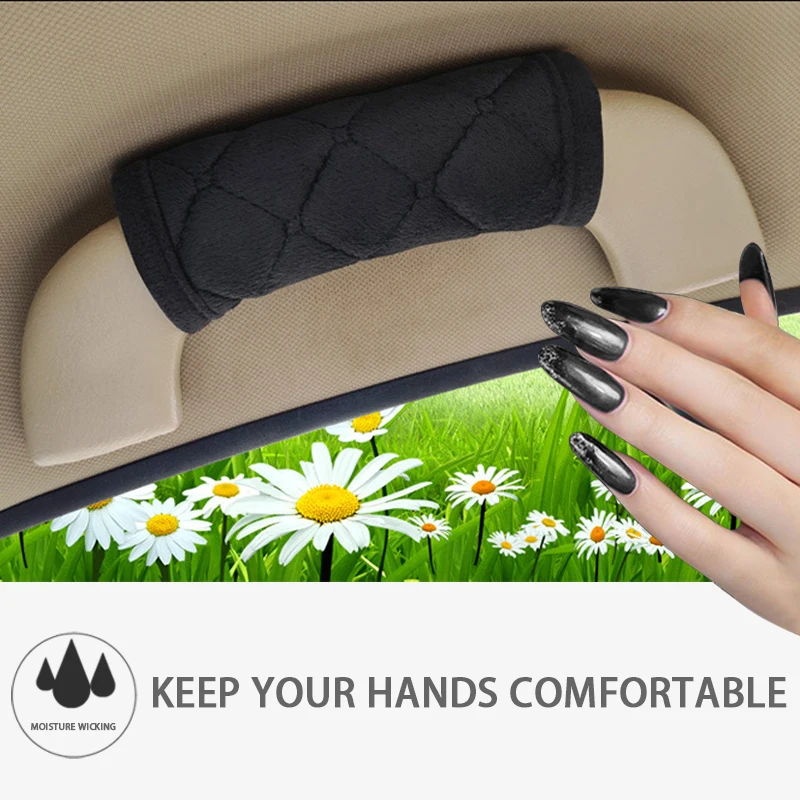 Interior Car Door Handle Cover Auto Roof Handrail Protector Cover New Doors Armrest Protective Pad Plush Covers Accessories car door handle cover