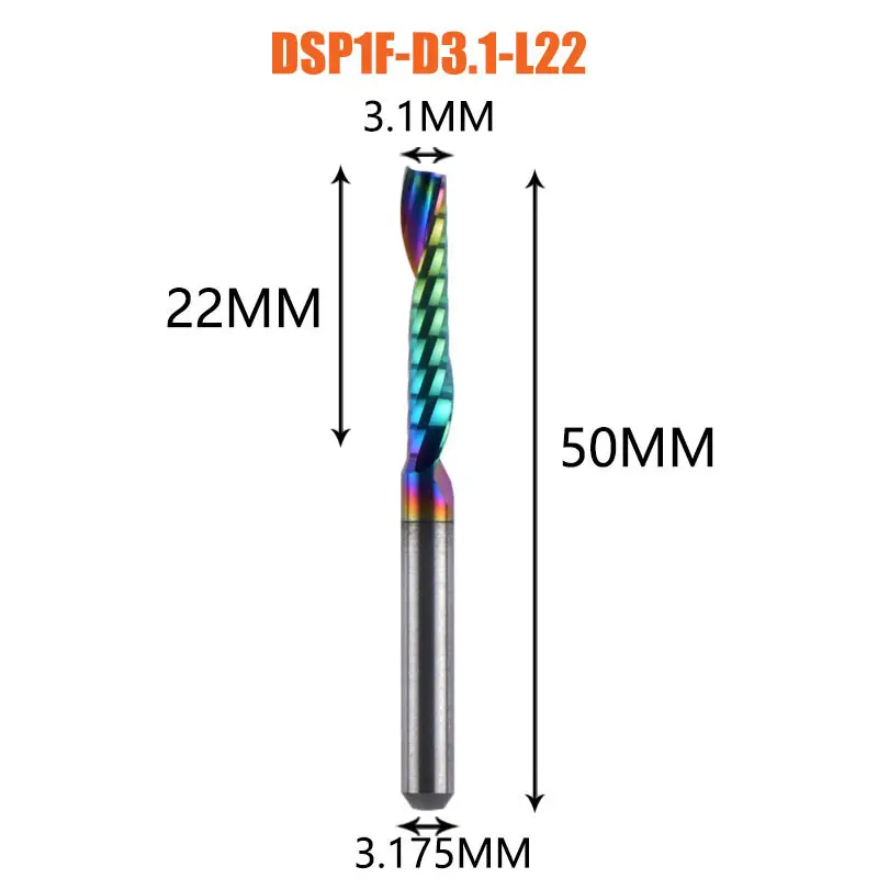 1pc AAAAA Single Flute Carbide Spiral End Mill 3.175,4,5,6mm Aluminum Milling Cutter Engraving Woodworking Acrylic DLC Coating image 28