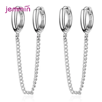 

Double Pierced Hole South Korea Japanese Hot Earring 925 Sterling Silver Fashion Jewelry Accessories Wholesale Female Ear Chain