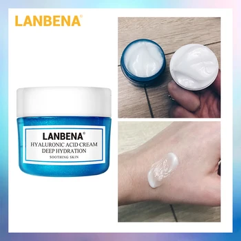 

LANBENA Hyaluronic Acid Face Cream Deeply Moisturizing Shrinking Pores Anti Aging Soothing Skin Whitening Skin Care Serum 40g