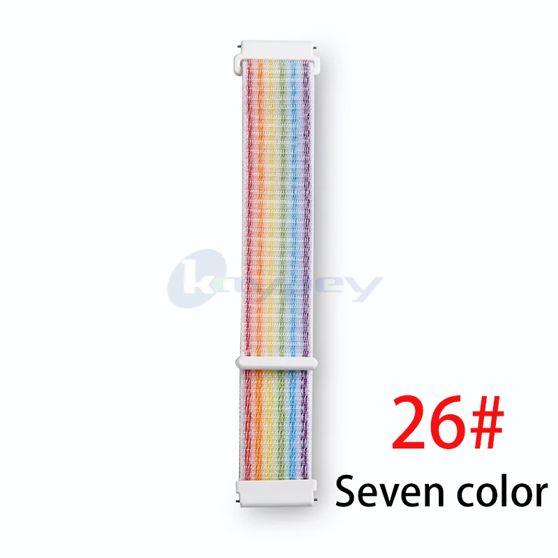 Seven Color 20 мм нейлоновая петля тканый ремешок для Xiaomi Huami Amazfit Bip BIT Lite Молодежные умные часы носимые наручные браслет Amazfit ремешок для часов - Цвет: Seven Color