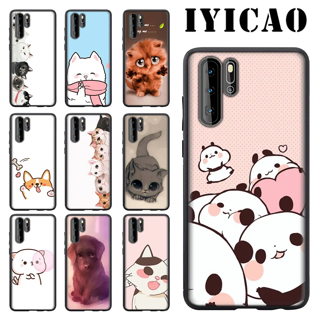 Мягкий телефон IYICAO для щенков и котят чехол Huawei Honor 6A 7A 20 9X Pro 7C 7X 8X 8C 8 9 10 Lite Note View |