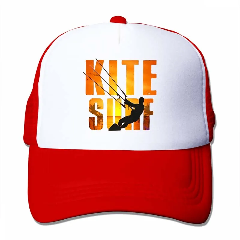 Kite Surf Kiteboarding Kitesurfing Cottons Ors Baseball cap men women Trucker Hats fashion adjustable cap - Цвет: 4-Red