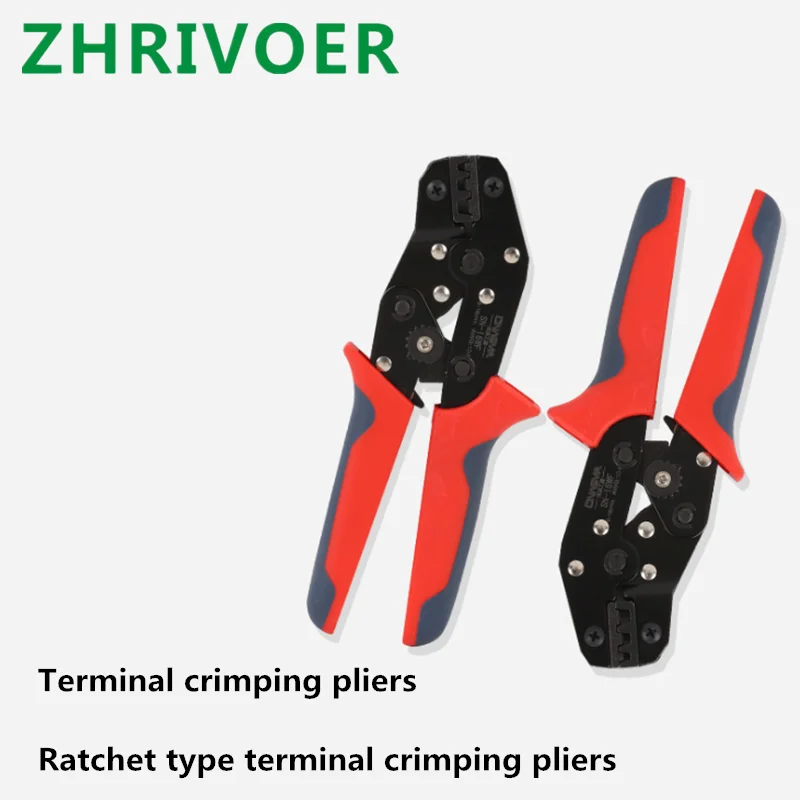 

Terminal crimping pliers multifunctional crimping pliers cold pressing terminal insulation ratchet type crimping pliers