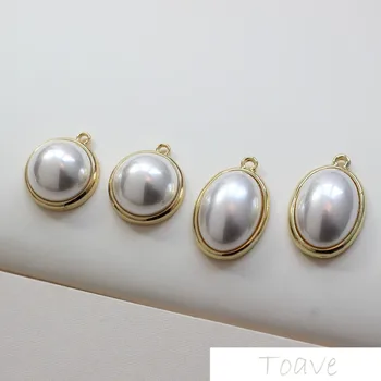 

Retro Oval round Pendant Simple and Versatile Imitation Pearl DIY Ear Stud Pendant Material Accessories