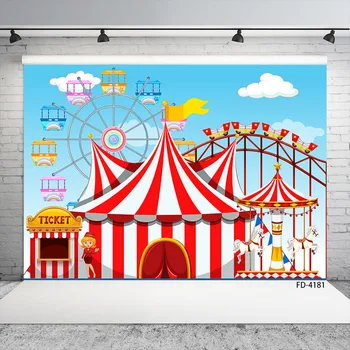 

Circus Carnival Park Theme Birthday Party Banner Photography Background Baby Children Custom Backdrop For Photo Studio Photocall