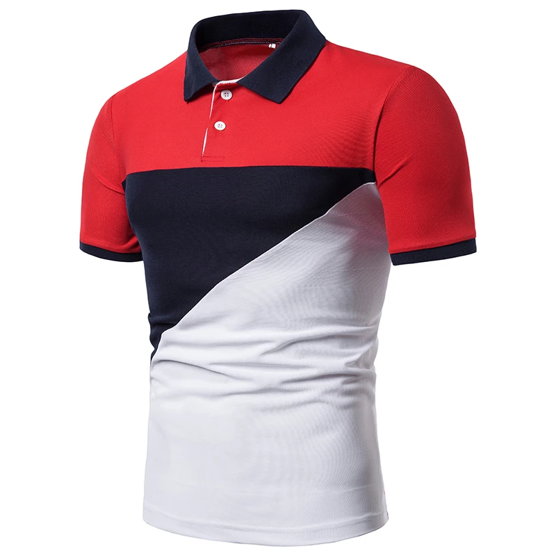 Мужская рубашка поло летняя повседневная Pacthwork цвет короткий рукав Camisa Polo для мужчин поло для мужчины De Marque Haute Qualite топы тройник M-3XL