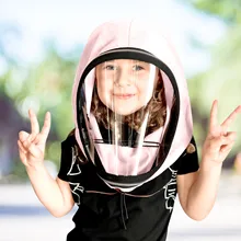 Children Kids Full Face Masks Clear Hooded Hat Child Face Shield Reusable Removable Reusable Facemask For Kids Girls Decoration