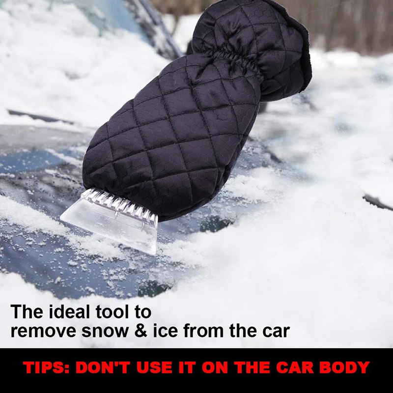 1Pc Car Ice Snow Gloves Scraper Waterproof Windshield Snow Scraper Glove Tool TD326