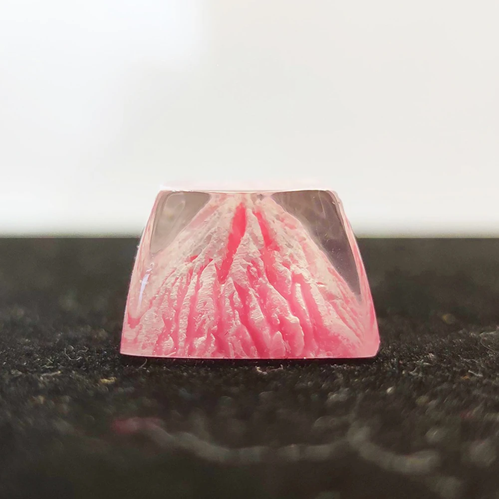 Customized Mount Fuji Snow Mountain Resin Keycaps For Cherry Switch Mechanical Keyboard SA R3 Profile Backlit Luminous Key Cap pink computer keyboard Keyboards