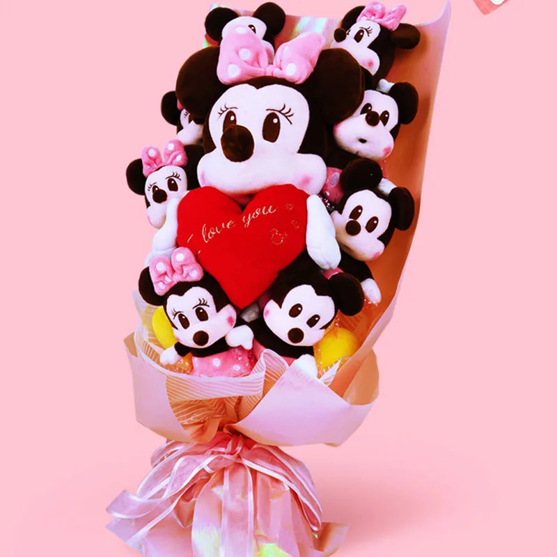 Disney Mickey Minnie Mouse ramo caja de regalo dibujos animados