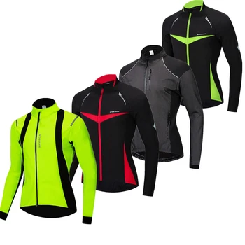 

WOSAWE Thermal Fleece Biking Jacket Maillot Ciclismo Winter Warm MTB Jacket Windbreaker Long Sleeve Men Bike Riding Jacket