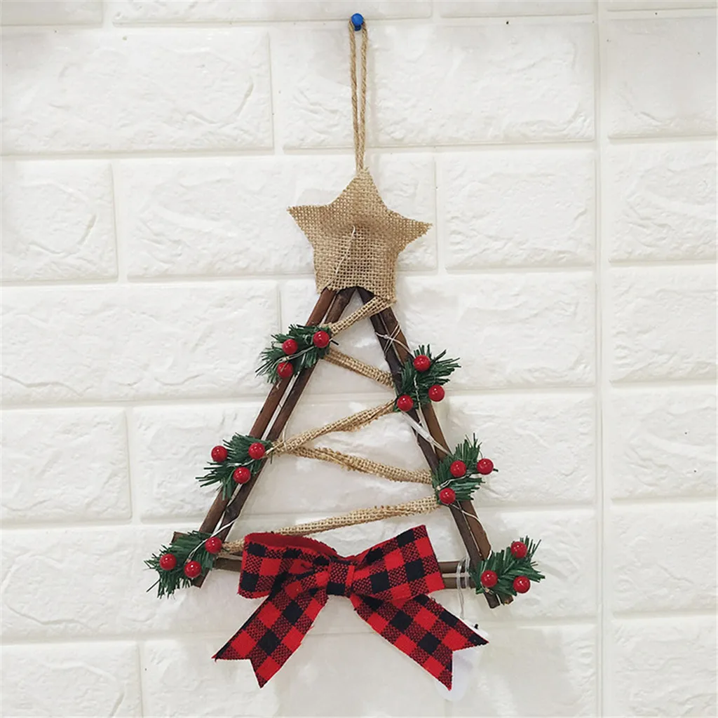 

Christmas Halloween LED Wreath Hanging Decoration Household Rattan Christmas Wreath Wall Door Farmhouse Decor #10