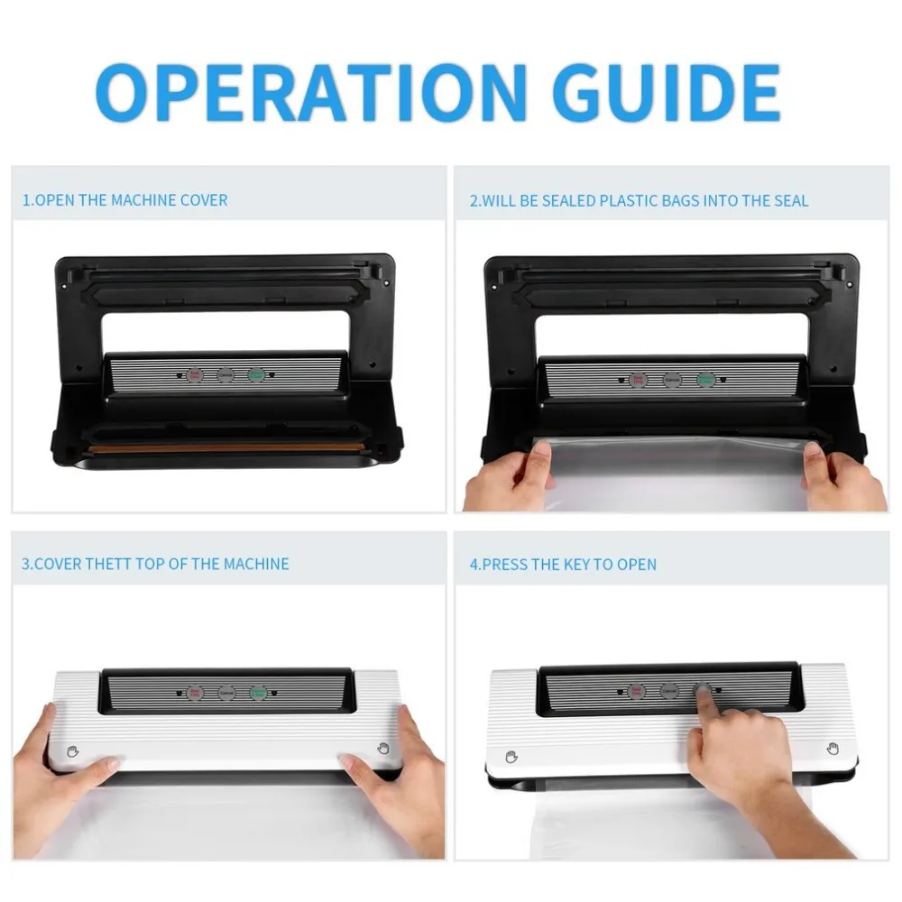 Multi-function Vacuum Sealer- Preserve& Store Food or Vacuum Moist& Dry Compatible with Roll of Vacuum Bags