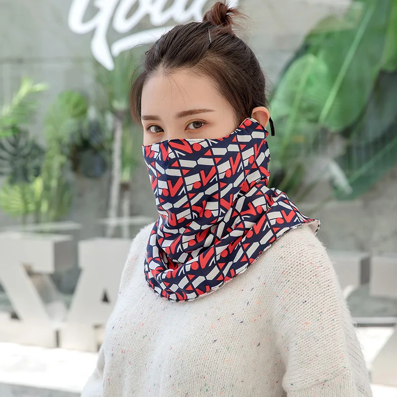 Милая женская маска для рта и лица зимняя новая теплая маска шлем для занятий спортом на открытом воздухе водонепроницаемая велосипедная маска ветрозащитная