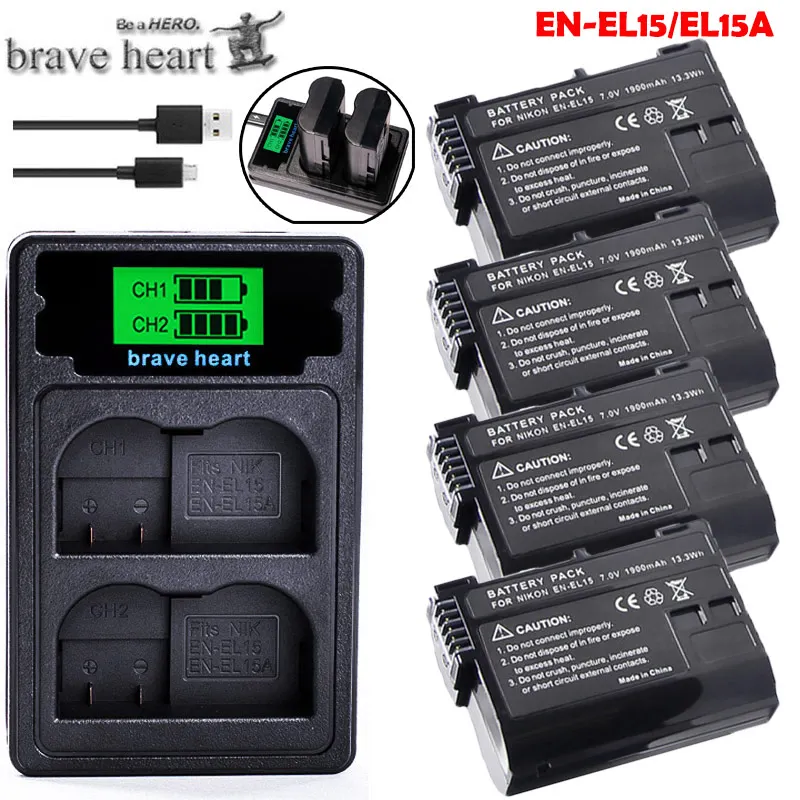 Аккумулятор bateria EN EL15 ENEL15 для Nikon D500 D600 D610 D750 D7000 D7100 D7200 D800 D800E D810 D810A и 1 v1|Цифровые
