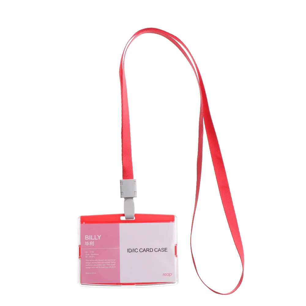 Style 2-Red 1 ПК акрил значки паспорт IC Рабочая карта имя бирка защитная оболочка ID держатель карты для сотрудников значок держатель модные офисные принадлежности - Цвет: Style 2-Red