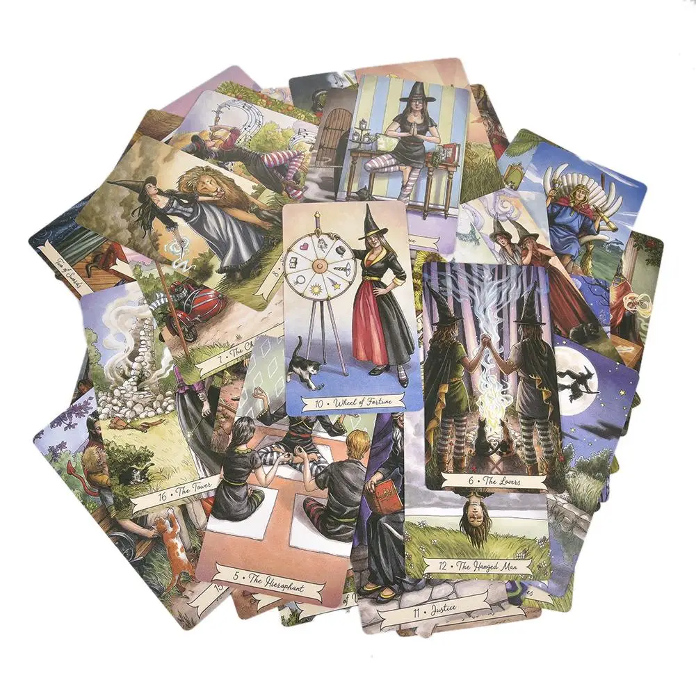 

78 Sheets Everyday Witch Tarot Board Game Card English Edition Mysterious Tarot Board Game Family Party Cards Game