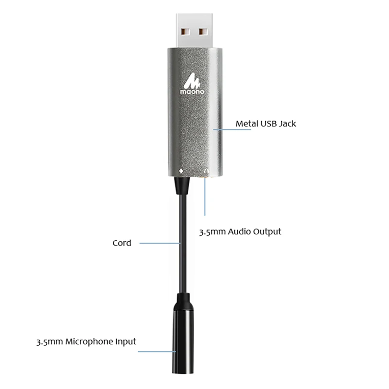 MAONO AU AD304 звуковая карта с интерфейсом USB адаптер для наушников микрофоном