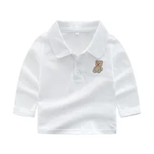 Весенняя новая стильная разноцветная футболка с длинными рукавами и отложным воротником для мальчиков детская футболка-поло с длинными рукавами в европейском и американском стиле