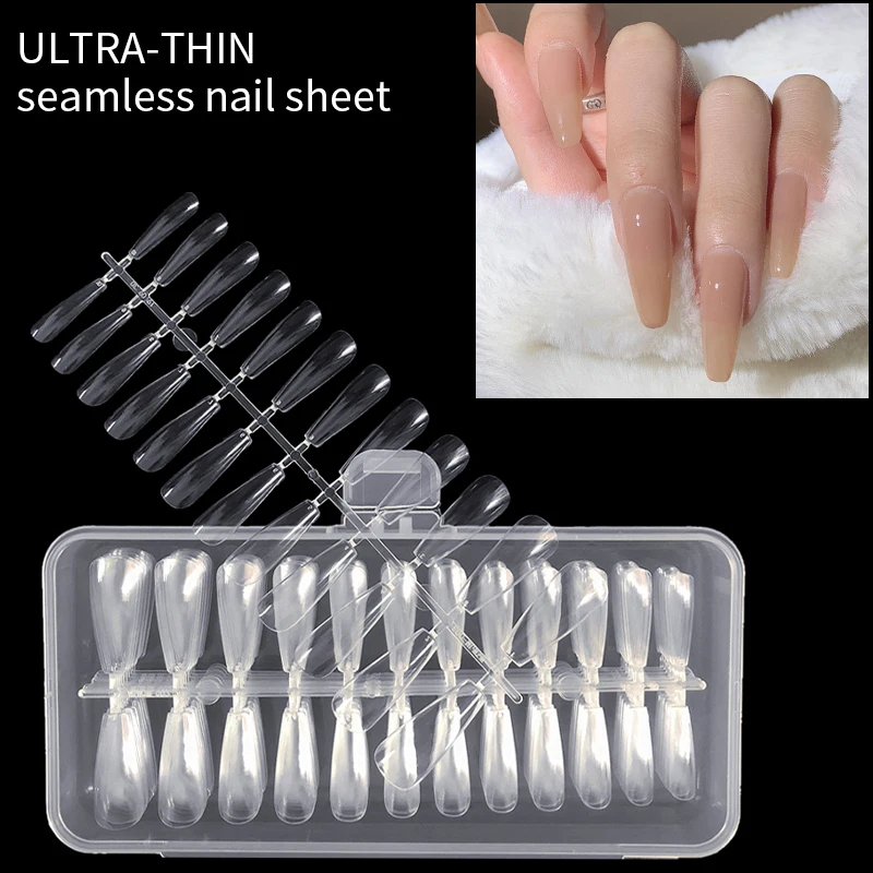 

HNUIX 240pcs Long Coffin False Nails Ballerina Nail Tips Full Cover Acrylic Clear Nails Natural False Nails For Gel Nails tool