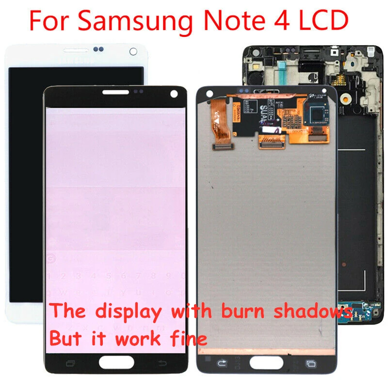 Оригинальный сменный ЖК дисплей 5 7 ''Burn Shadow для SAMSUNG Galaxy Note 4 Note4 N910 N910A N910F с