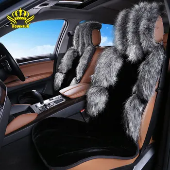 

1pcs For Front car seat covers faux fur cute interior accessories cushion styling seat cover Raccoon+ sheepskin faux fur EN1