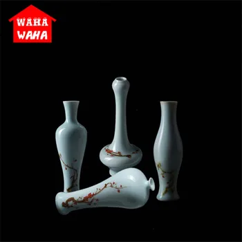 

Jingdezhen Creative Ceramic Vase Chinese Small Flower Vases Handicrafts Ornaments Mooth Surface Home Decor Furnishing Articles