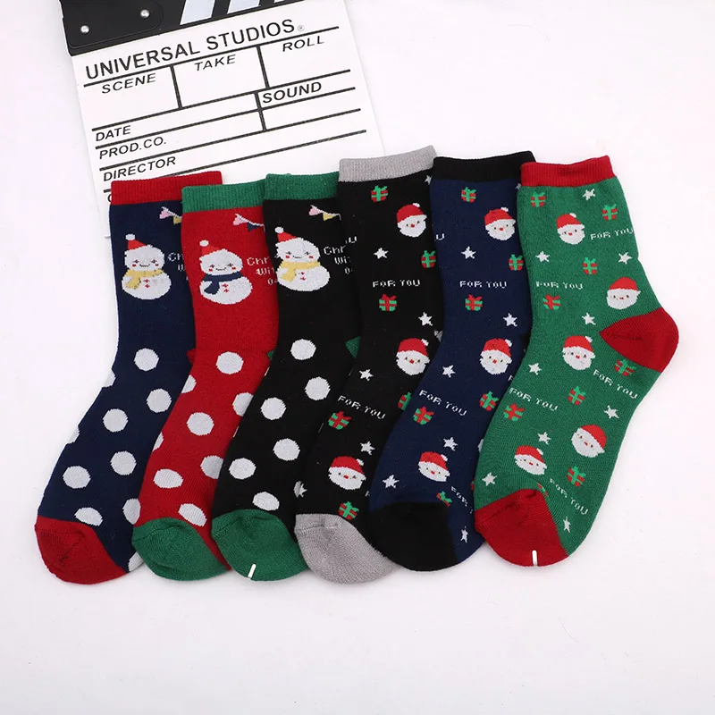

Autumn winter Towel socks new year Santa Claus Christmas Snow Elk Gift long kid sock Snowman cotton children socks
