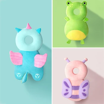 

Baby Kids Pillow Head Protection Pad Elastic Strap Cute Animal Safety Pillow Anti-Fall Angel Back Cusion Cotton Toddler Headrest