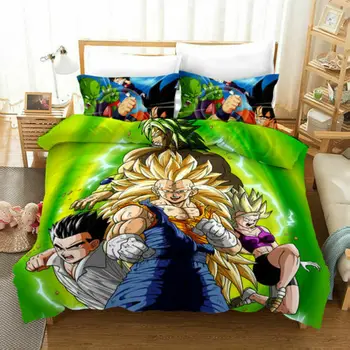 

Home Textile Dragon Ball Super Bedding Set 3d Super Saiya Son Goku Printed Duvet Cover Set Pillowcase Cartoon Children Bed Sets