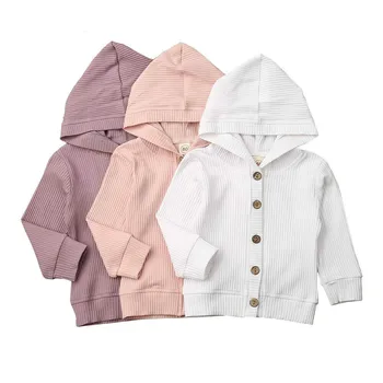 

0-24M Newborn Baby Boy Girl Long Sleeve Solid Color Hooded Jacket Coat Outwear Spring Autumn Clothes
