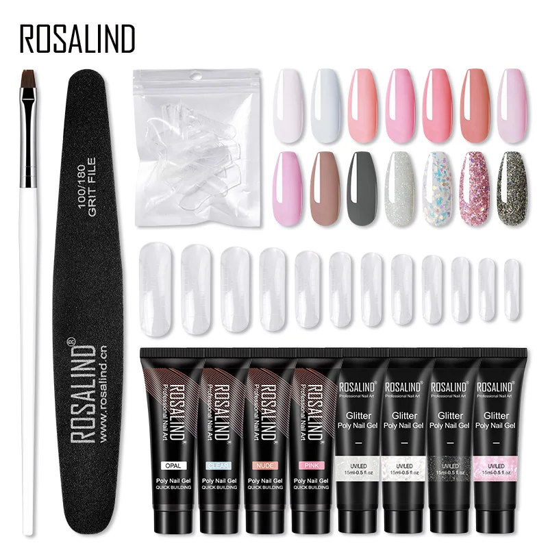 ROSALIND Building Poly Nail Gel For Manicure Extension Kit Builder Varnish Nails Art Design Tool Set | Красота и здоровье