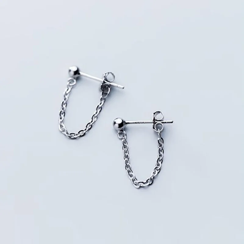 Silver Trustdavis 925 однотонные ювелирные изделия из настоящего стерлингового серебра Цепочка бусы, серьги со шпилькой, для Для женщин девушки дети подарок DA111 - Окраска металла: Silver