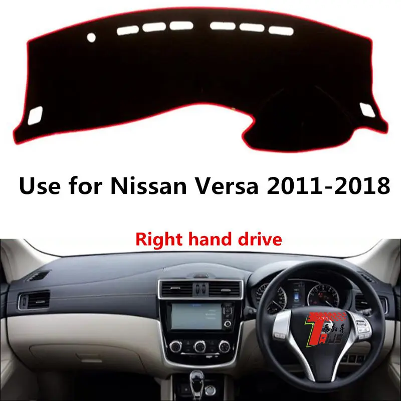 Taijs чехол для приборной панели автомобиля с правым приводом для Nissan Versa 2011- полиэфирное волокно креативный коврик для приборной панели Versa 11-18