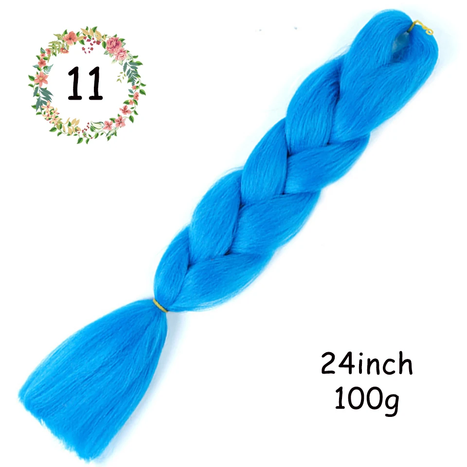 2" Ombre Jumbo косички вязанные крючком косички Прически для наращивания волос фиолетовый розовый черный синтетические волосы косички для женщин Косплей Вечерние - Цвет: 11
