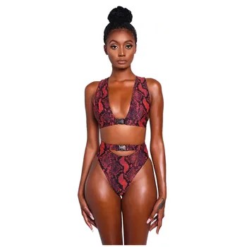 

Sexy Women Snake Print Bikini Bandage Swimwear Swimsuit Bathing Suit Купальник Купальник Женский Bikini Swimwear Women
