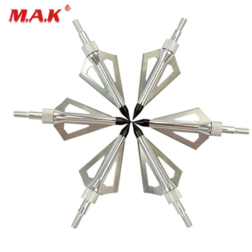 

6/12 pcs 100/125 Grain Arrows Hunting Arrow Broadheads with 3 Fixed Blades 6 Colors Optional for Bow Arrows Hunting Accessories