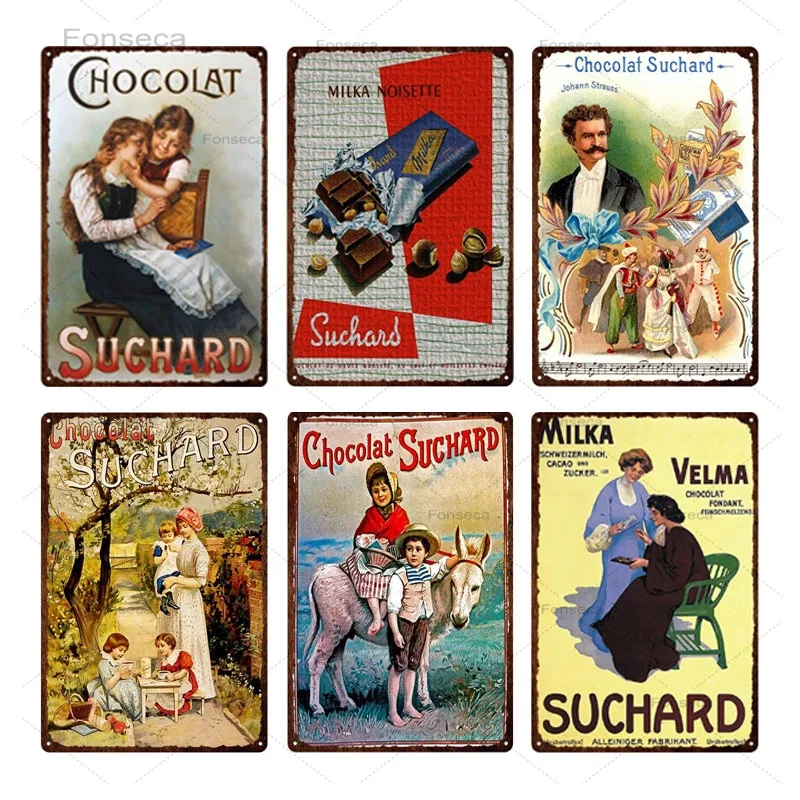 CHOCOLAT SUCHARD French Retro METAL SIGN TIN POSTER WALL PLAQUE VINTAGE STYLE