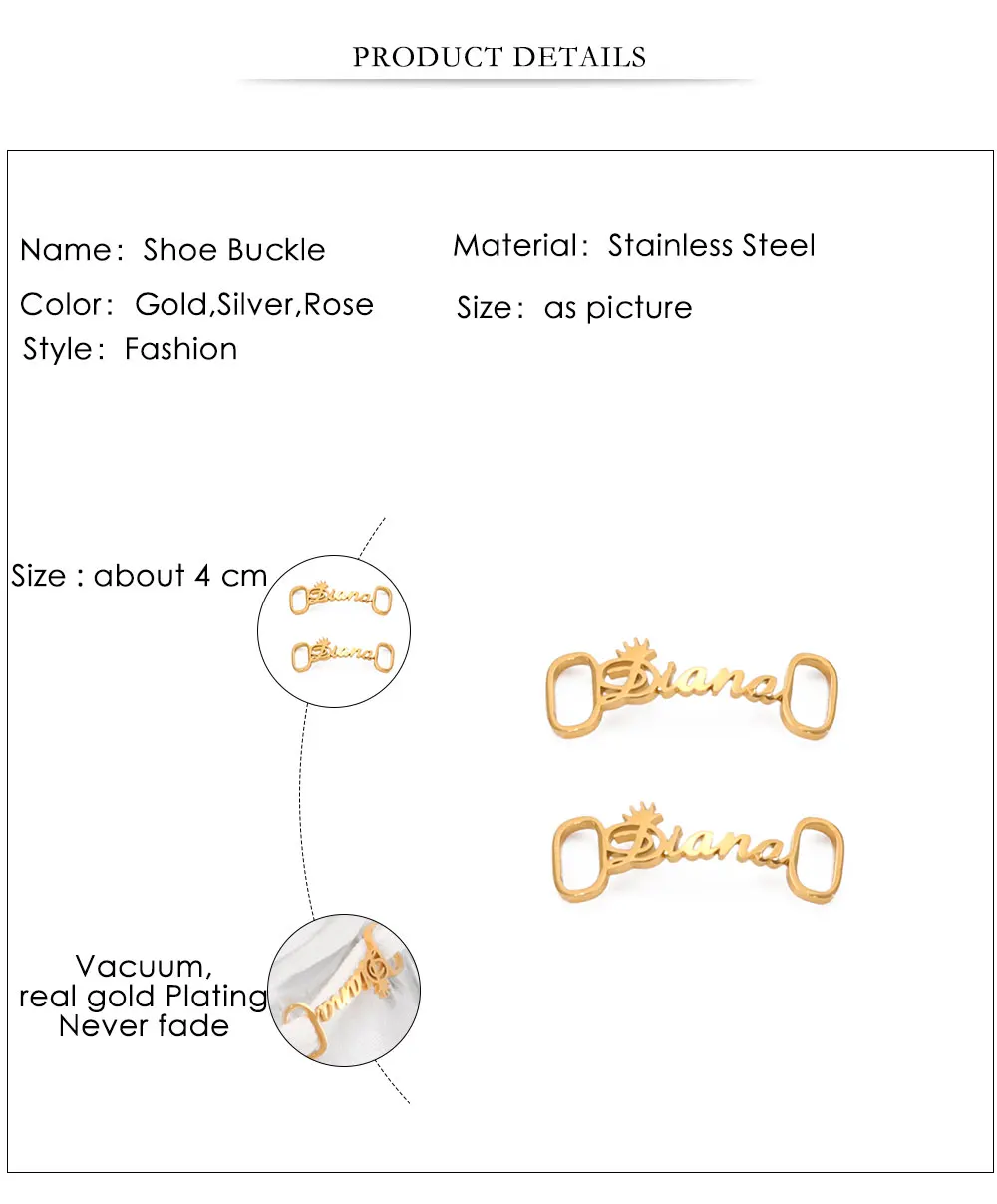 Lemegeton Custom Name Schuh Schnalle Personalisierte Edelstahl Schnürsenkel Schnalle Turnschuhe Tag Für Frauen Männer Familie Schmuck Geschenk – Detail 6