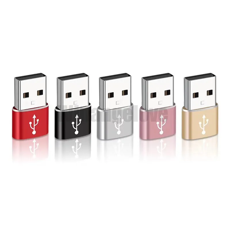 

100pcs/lot TYPE-C Adapter Plug Alloy USB 3.0 Type-A Male To USB 3.1 Type-C Female Connector Converter Adapter For Huawei Xiaomi