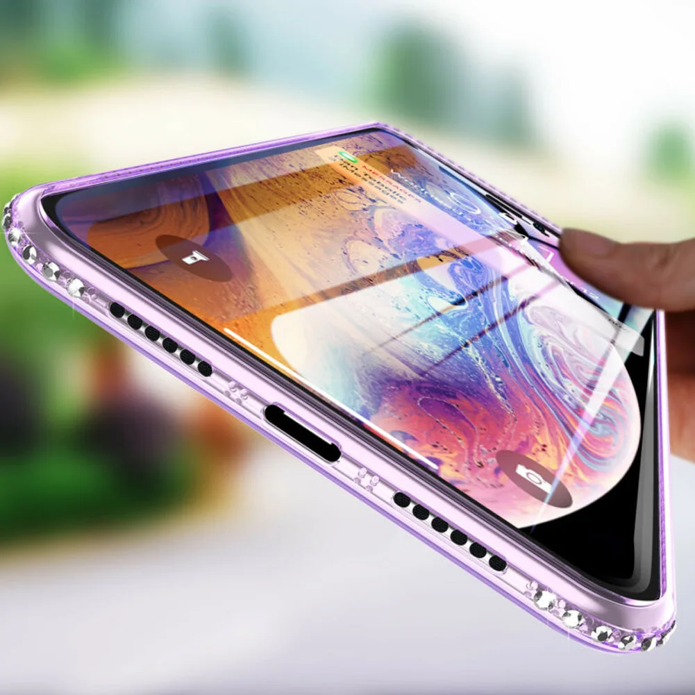 Diamond Glitter Transparent Silicone Case for iPhone 11 Pro Max Ultra Thin Clear Soft TPU Cover XR X XS |