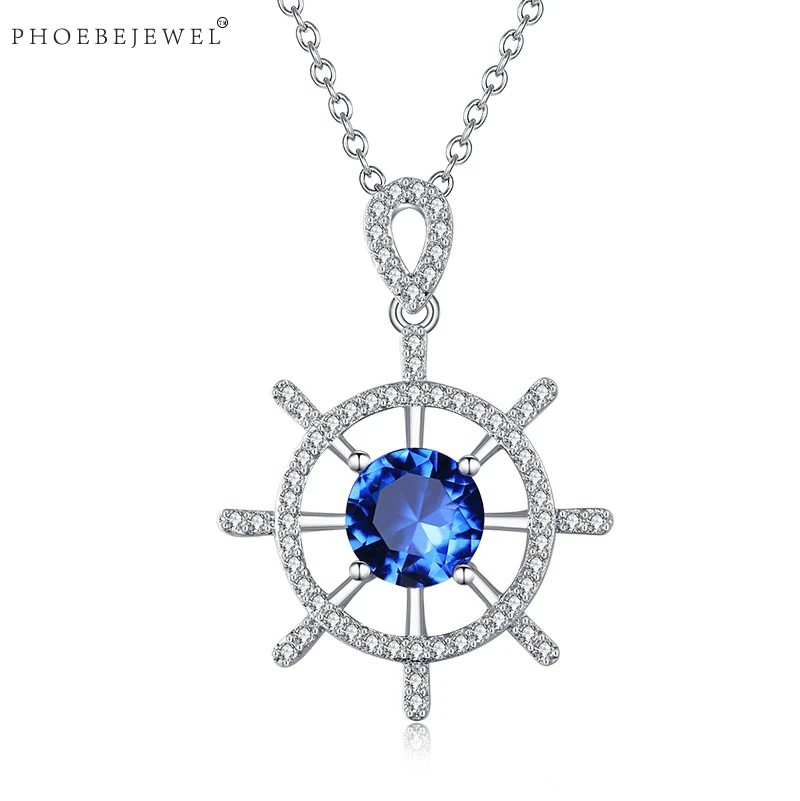 PHOEBEJEWEL новый модный серебристого цвета ожерелье со штурвалом кулон для женщин