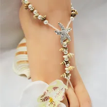 Модный EBay Explosion маленький браслет из бисера с раковиной браслет на ногу с жемчугом Морская звезда браслет на ногу