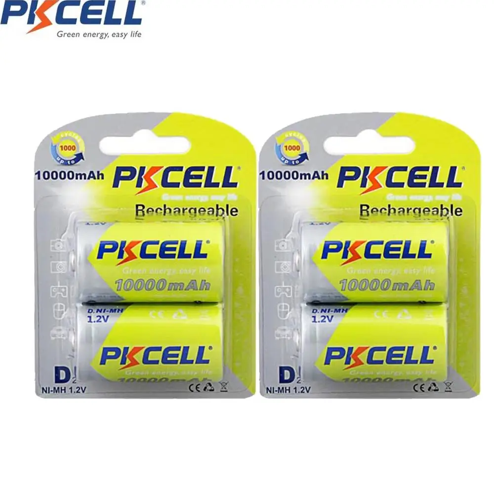 4 * PKCELL 1 2 V 10000Mah D размер аккумуляторной батареи|rechargeable battery|battery chargerbattery rechargeable |