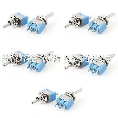 

Blue SPDT On/Off Dual Positions 3P Toggle Switch AC 125V 6A 10 Pcs