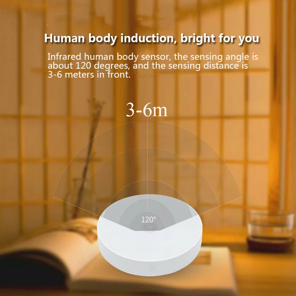 

Wireless Kitchen Round Shape Home Easy Install ABS USB Charging Night Light Led Adjustable Decorative Multifunction Touch Sensor